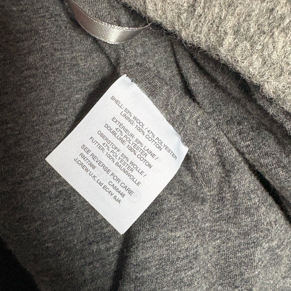 J. CREW Wrap Boiled Wool Grey Quiet Luxury Cardigan Jacket - Picture 8 of 8